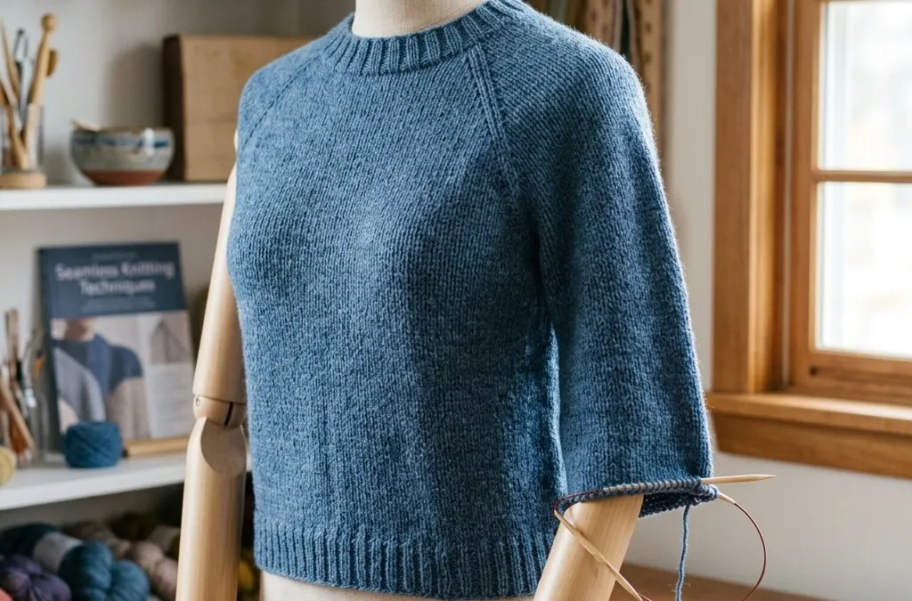 Sweater knitted with the contiguous method