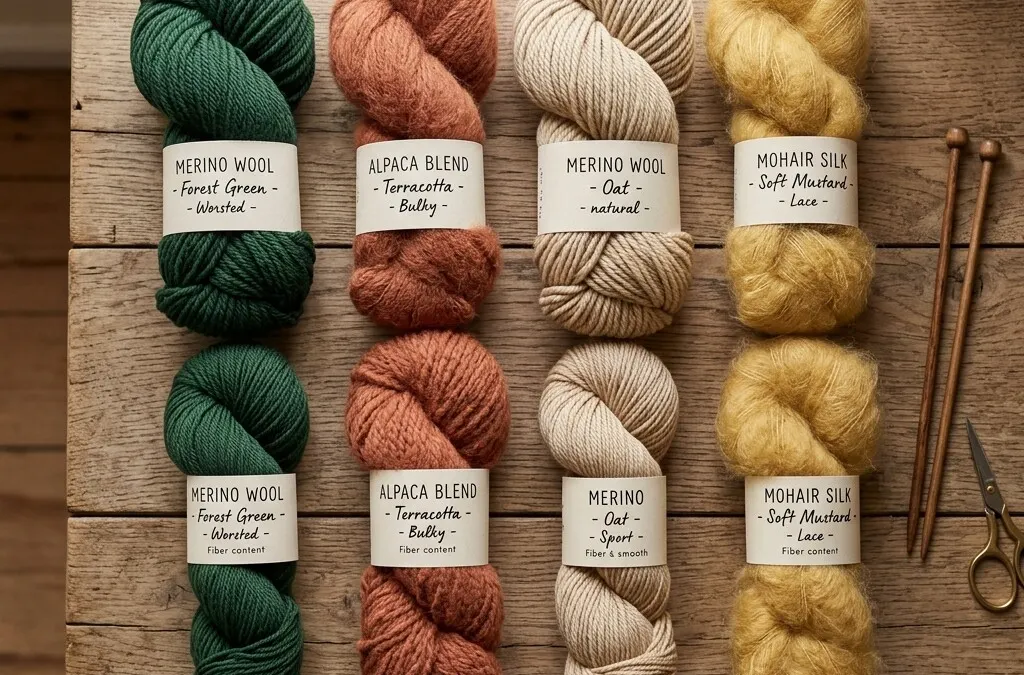 Colorful balls of yarn from various US and UK yarn brands