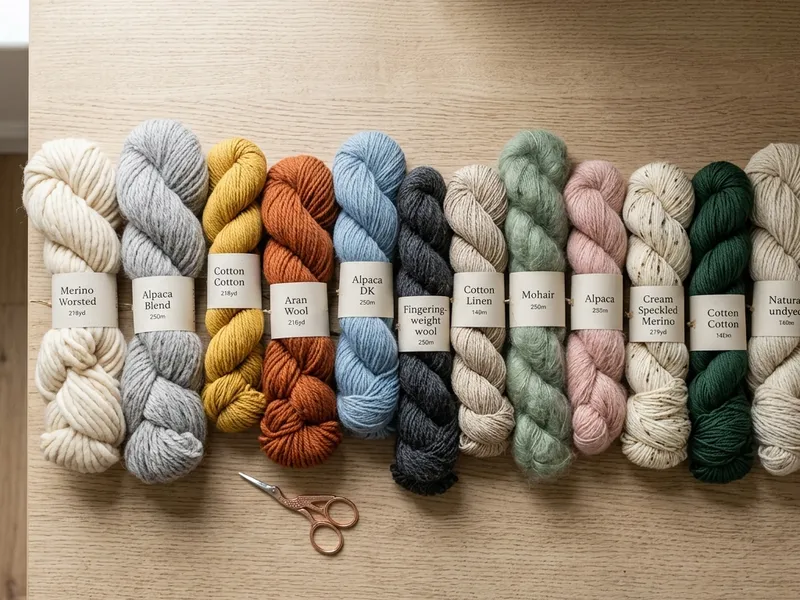 Comparison of different yarn types and thicknesses